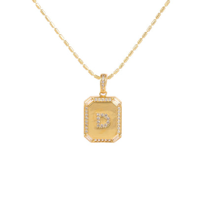 18K Gold Inlaid Zircon Letter Necklace For Women