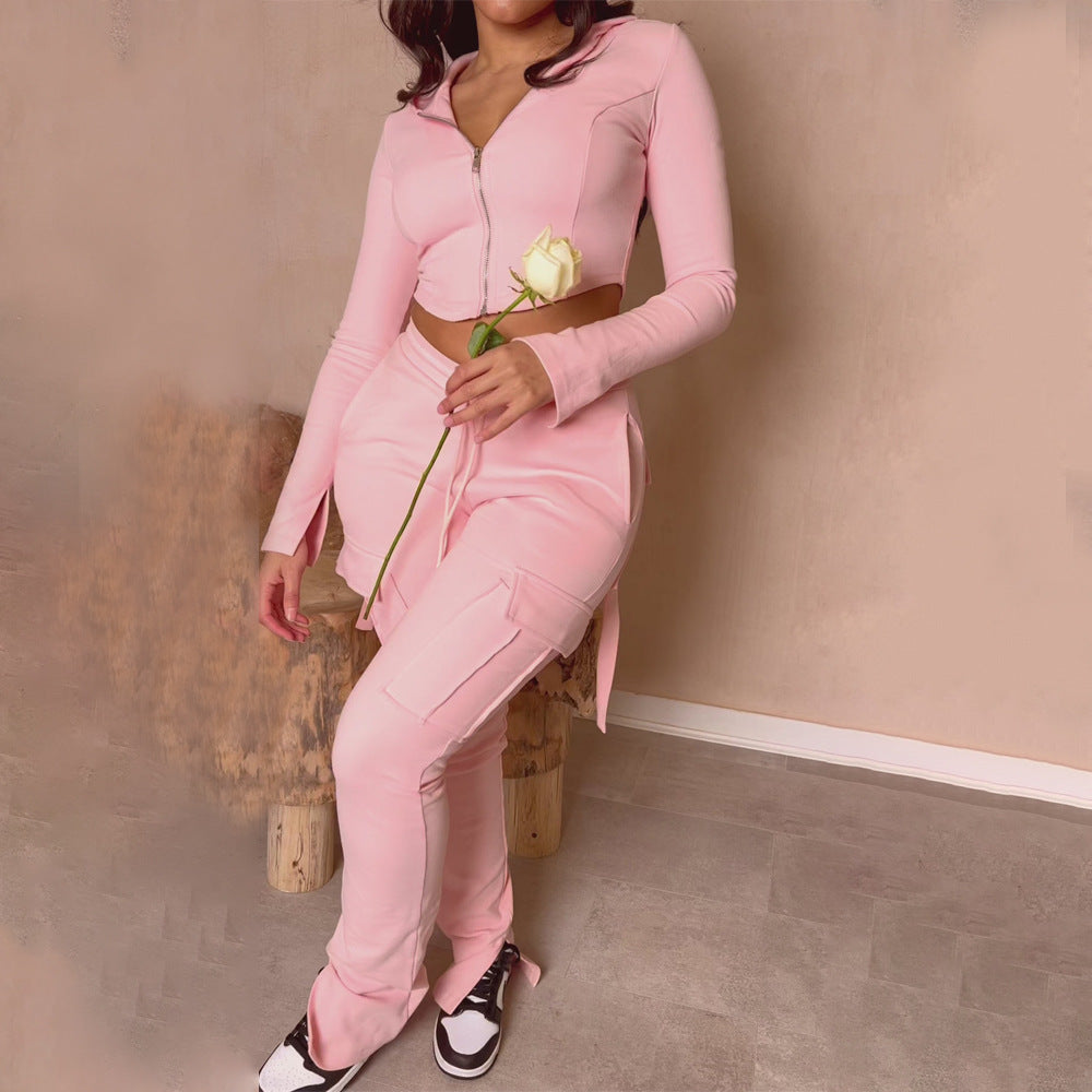 Cargo Pants With Pockets High Waist Drawstring Wide Leg