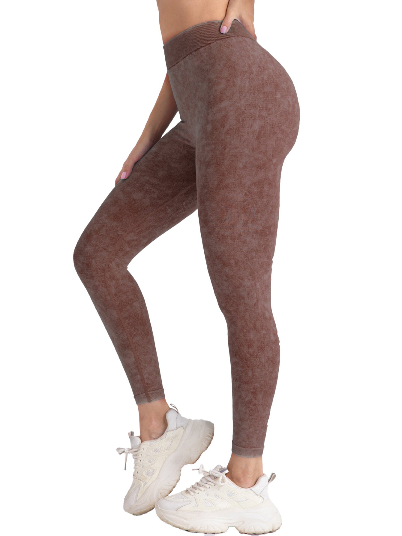 2 Pieces High Waist V Back Yoga Pants Tummy Control Running Workout Tight