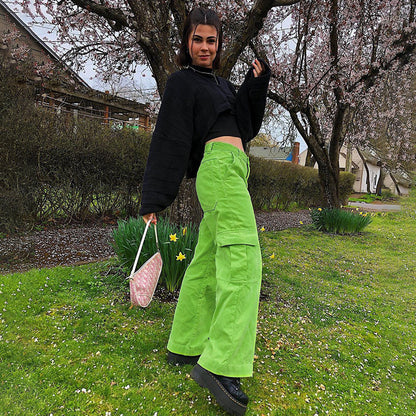 Women Big Pockets Cargo Pants Y2K Retro Style