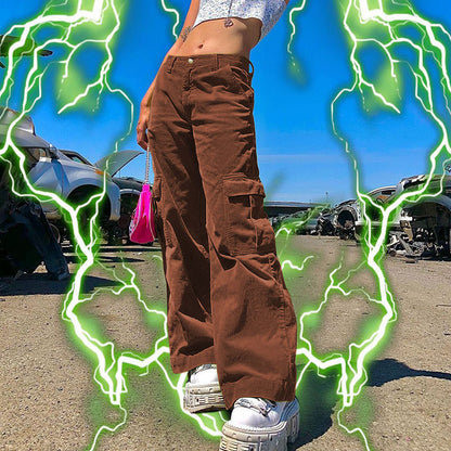Women Big Pockets Cargo Pants Y2K Retro Style