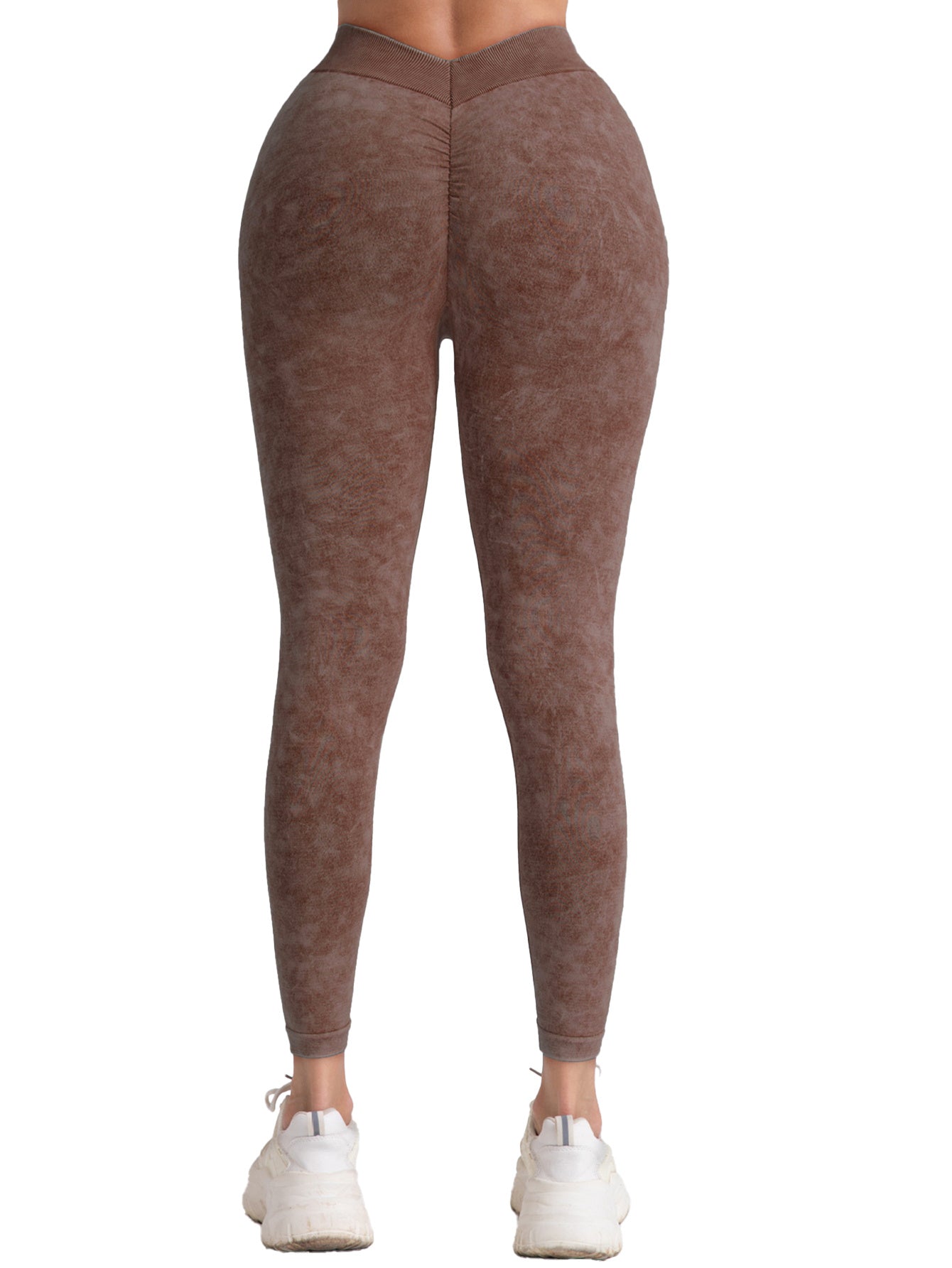 2 Pieces High Waist V Back Yoga Pants Tummy Control Running Workout Tight