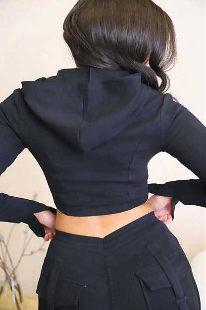 Cargo Pants With Pockets High Waist Drawstring Wide Leg