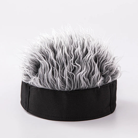 Peluca de pelo corto con gorro retro