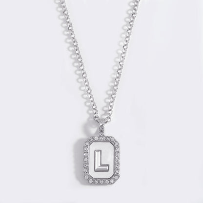 English Letter Fashion Commuter Diamond Necklace