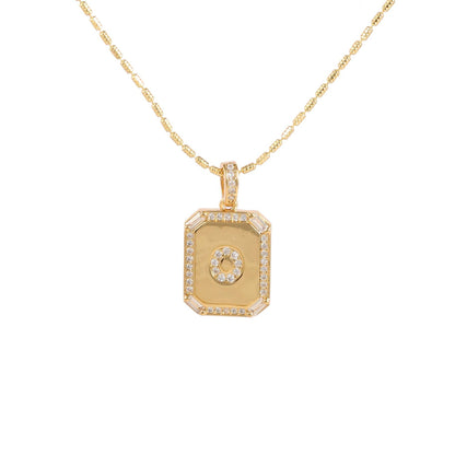 18K Gold Inlaid Zircon Letter Necklace For Women