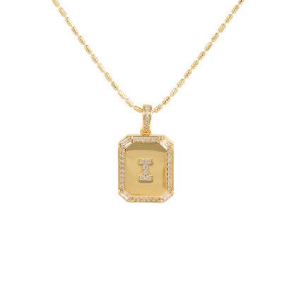 18K Gold Inlaid Zircon Letter Necklace For Women