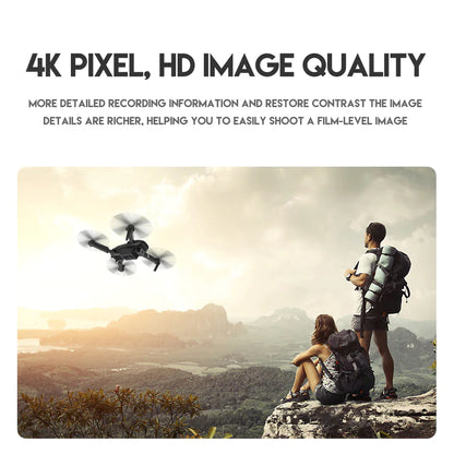 RC Drone With 4K HD Dual Camera WiFi FPV Foldable Quadcopter +4 Battery