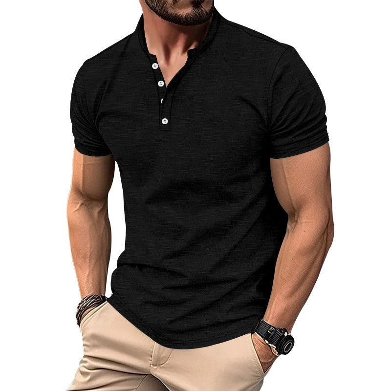 Retro Casual Cotton Solid Color Short Sleeve