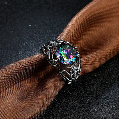 Creative New Fashion Color Zircon Hollow Ring