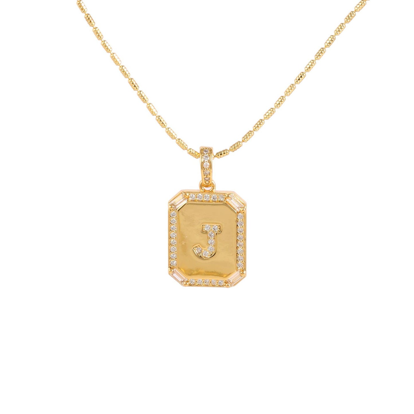 18K Gold Inlaid Zircon Letter Necklace For Women