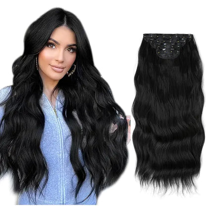 Synthetic Long Wavy Clip Hair Extensions