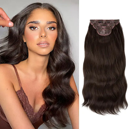 Synthetic Long Wavy Clip Hair Extensions