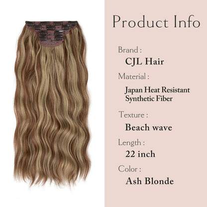 Synthetic Long Wavy Clip Hair Extensions