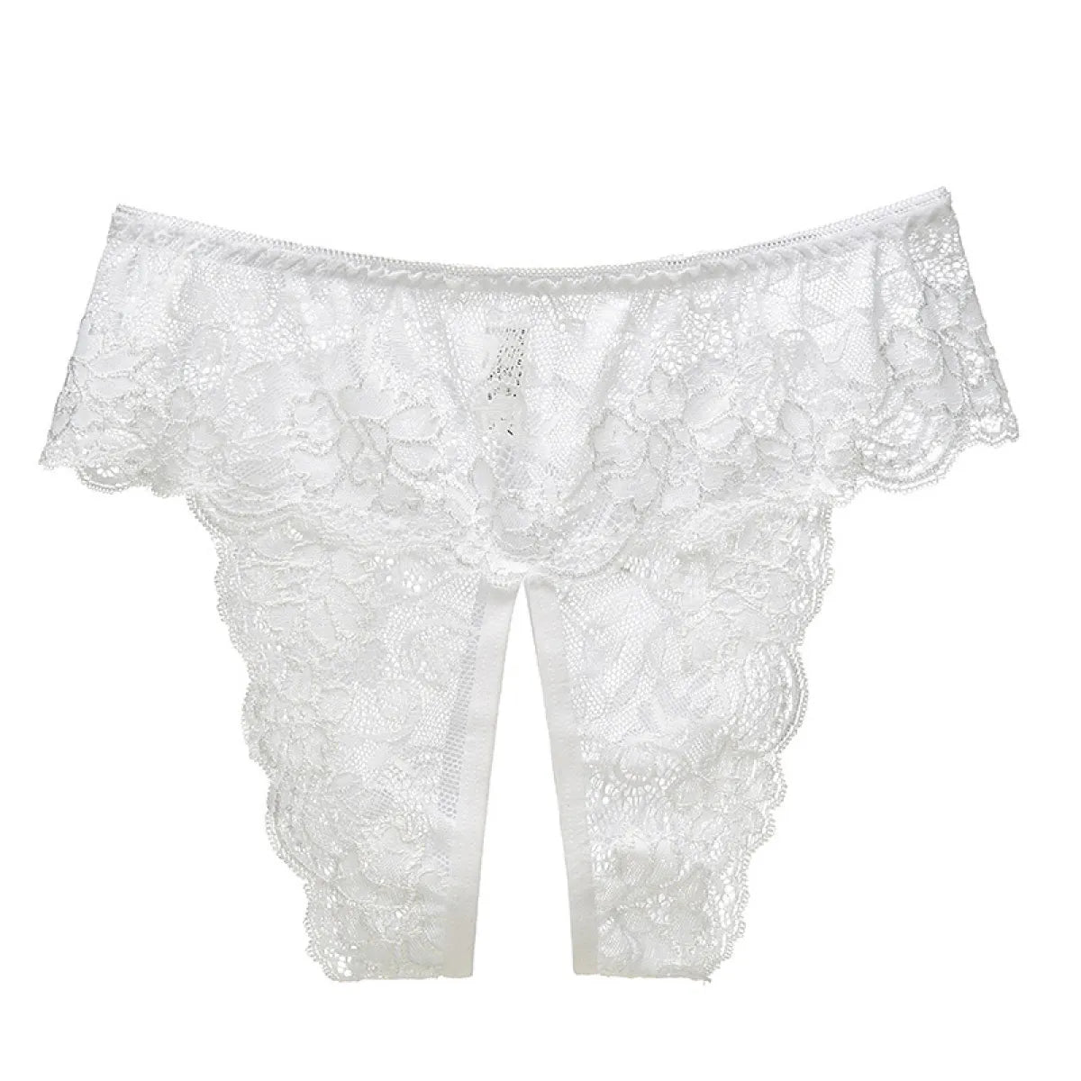 Chic Plus Size Lace Crotchless Panties