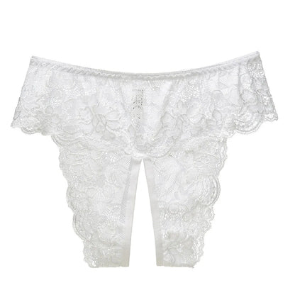 Chic Plus Size Lace Crotchless Panties