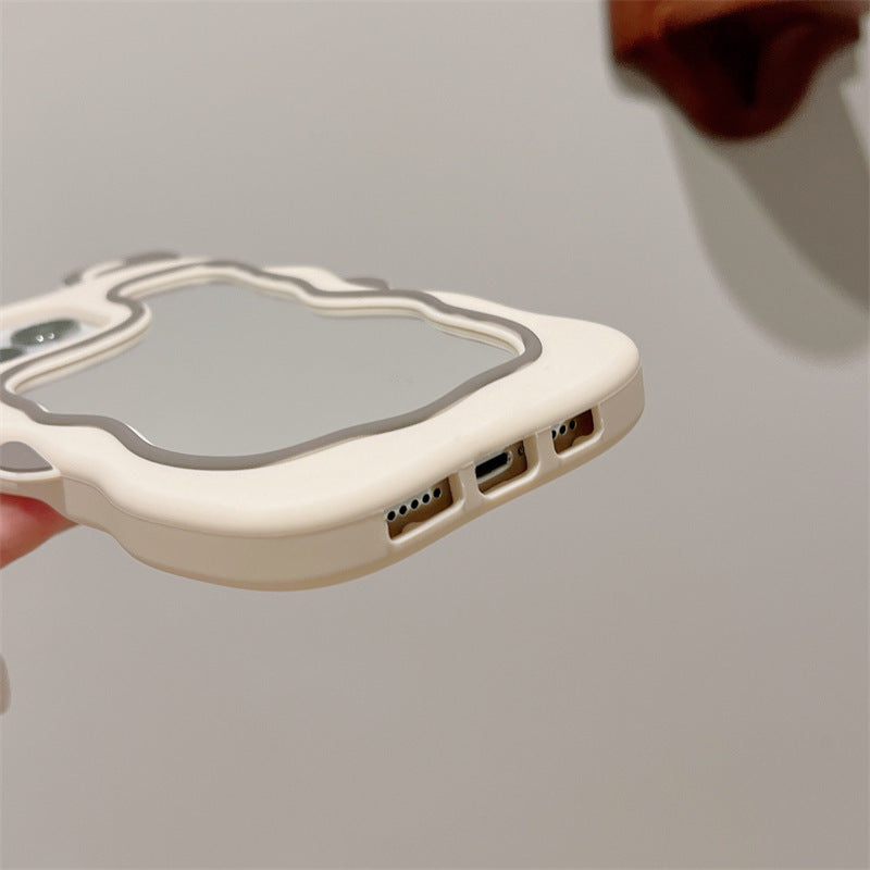 Cute Rabbit Ear Makeup Mirror Phone Case