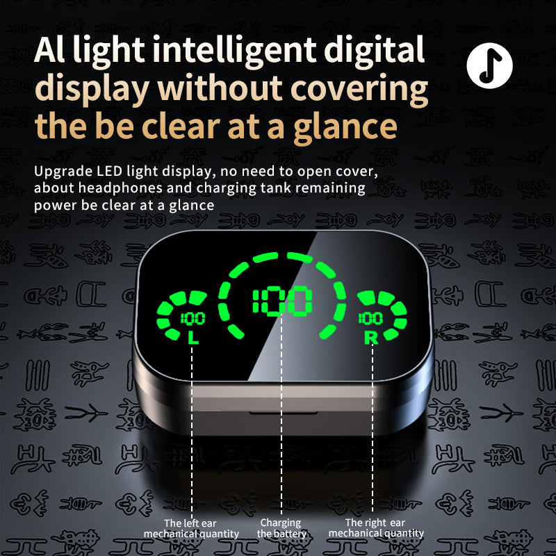 YD03 Wireless Bluetooth Smart Digital Display EARPHONES