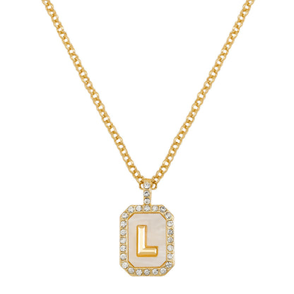 English Letter Fashion Commuter Diamond Necklace