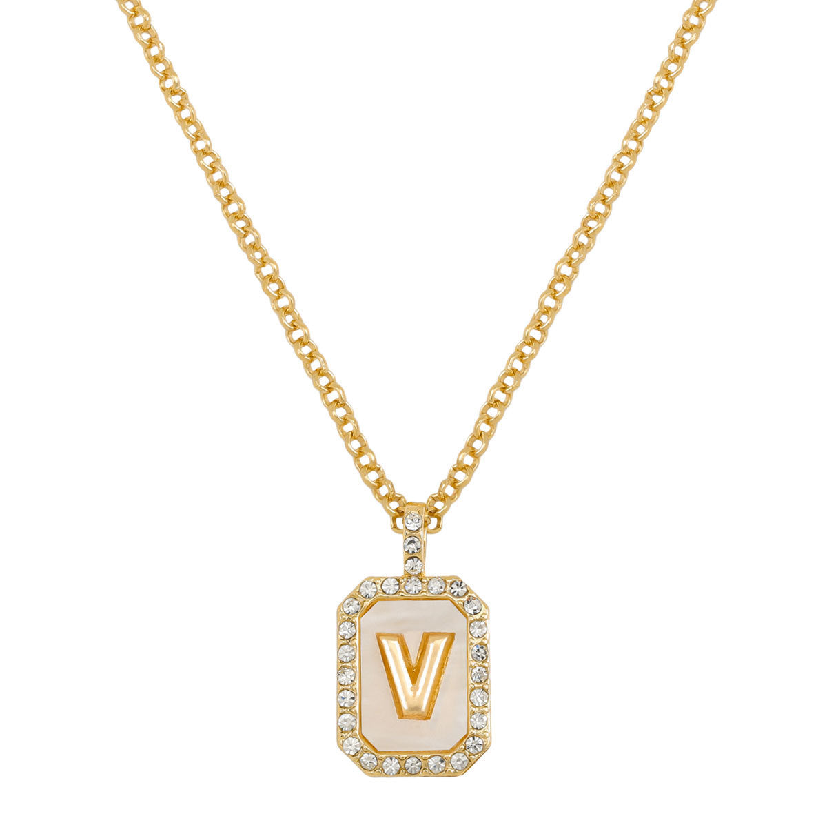 English Letter Fashion Commuter Diamond Necklace