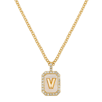 English Letter Fashion Commuter Diamond Necklace