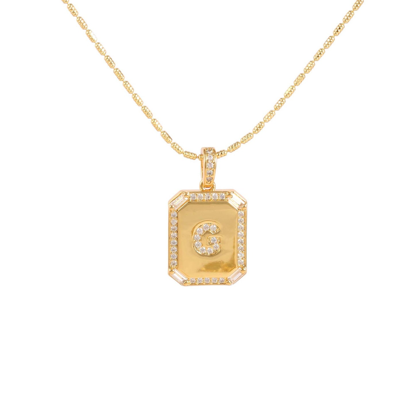 18K Gold Inlaid Zircon Letter Necklace For Women