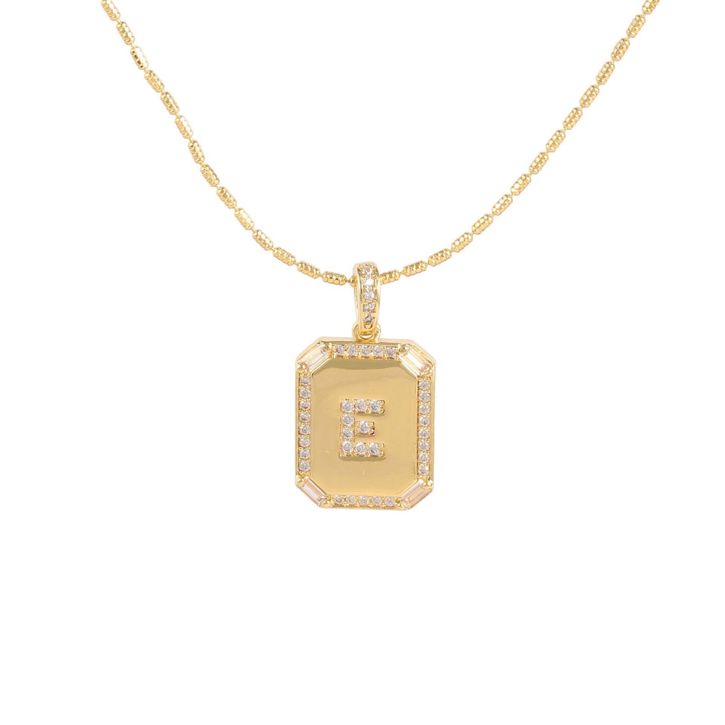 18K Gold Inlaid Zircon Letter Necklace For Women