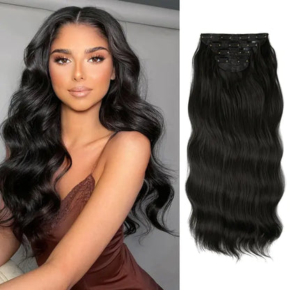 Synthetic Long Wavy Clip Hair Extensions