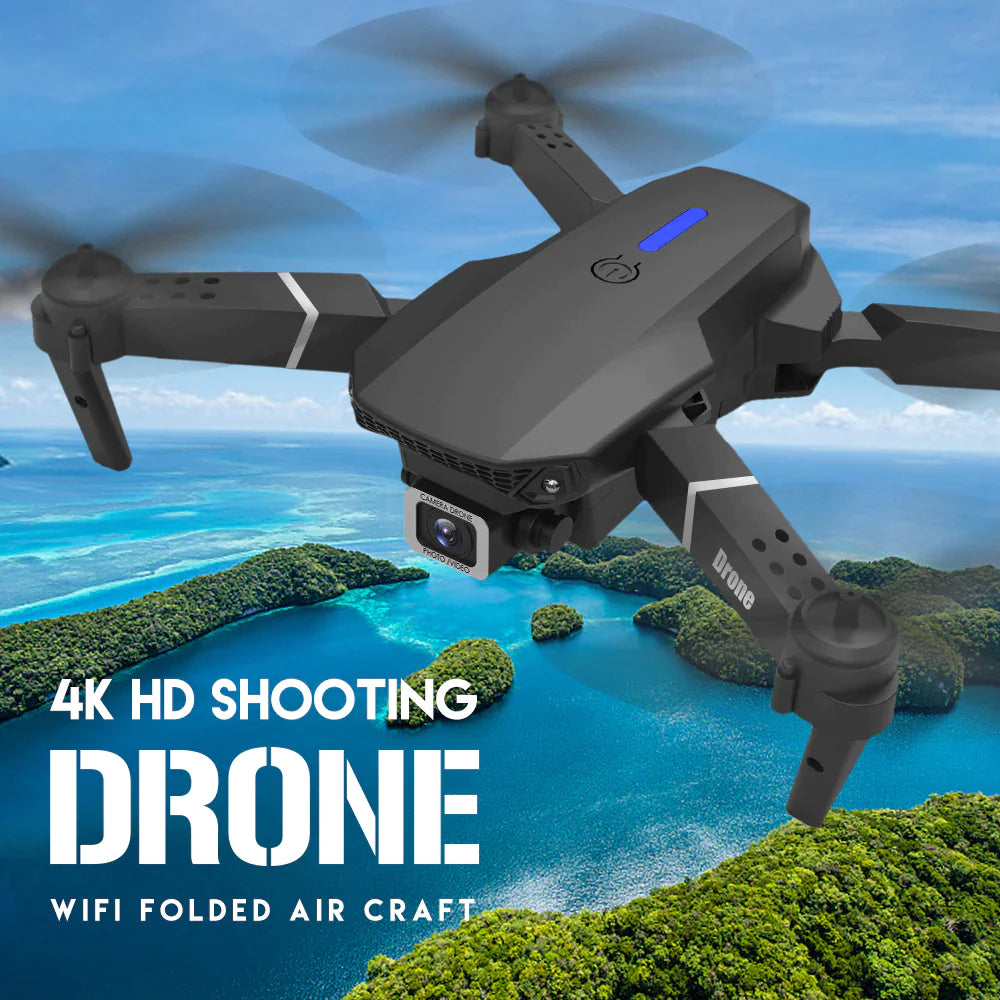 RC Drone With 4K HD Dual Camera WiFi FPV Foldable Quadcopter +4 Battery