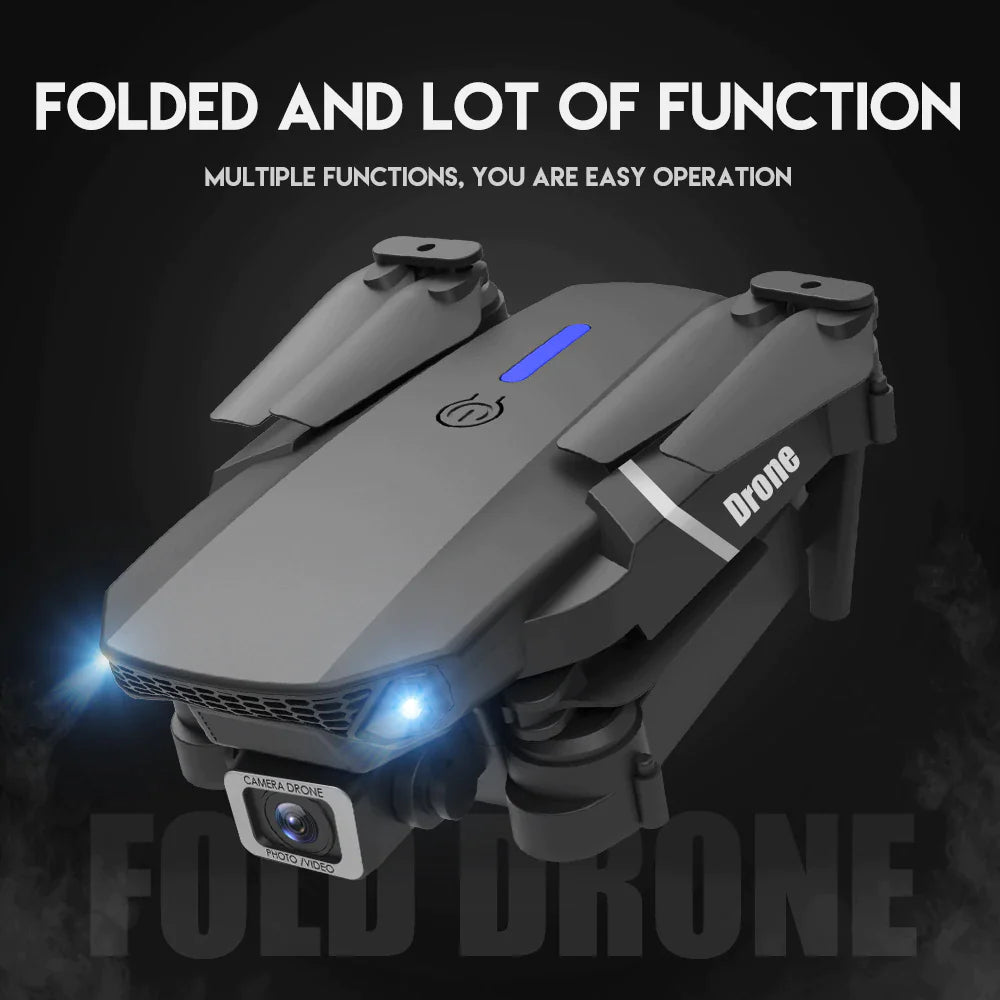 RC Drone With 4K HD Dual Camera WiFi FPV Foldable Quadcopter +4 Battery