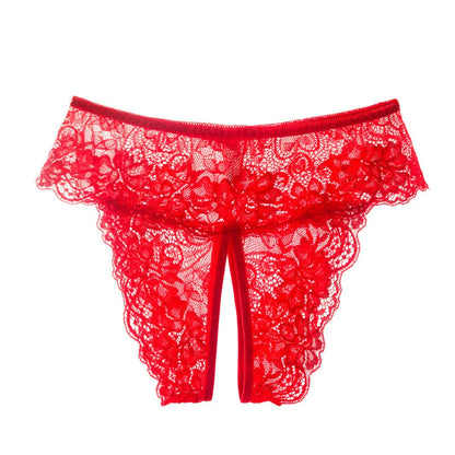 Chic Plus Size Lace Crotchless Panties